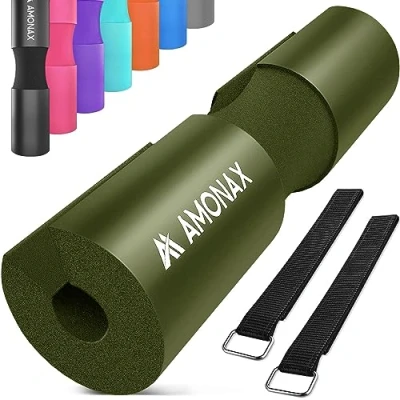 Abbildung von Amonax langhantel polster, extra dicke nackenpolster Barbell Pad nackenschutz für hip thrust und squat, andere Übungen, Fitness, Krafttraining Männer Frauen (Grün)