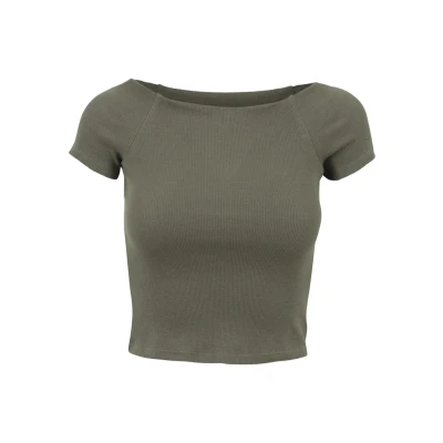 Abbildung von Urban Classics OFF Shoulder Tshirt basic, Damen, Größe: XS, Olive