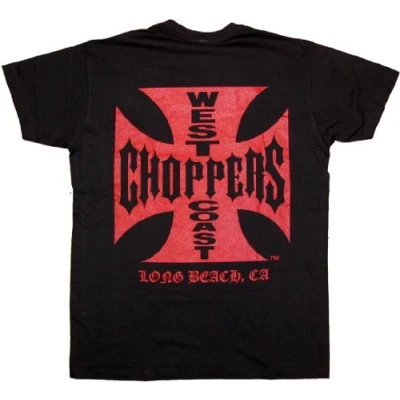 Abbildung von WEST COAST CHOPPERS WCC T Shirt Iron Cross Red Logo schwarz S