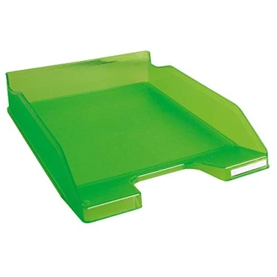 Abbildung von Exacompta 11397D Premium Briefablage Combo Midi DIN A4. Idealer Briefkorb für Ihre Organisation. Robuster und stapelbarer Ablagekorb apfelgrün transluzent
