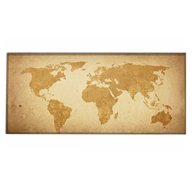 Abbildung von Silent Monsters Mauspad XXL 900 x 400 mm großes Mousepad Weltkarte braun Vernähter Rand rutschfest für Gaming Büro Office Homeoffice Tastatur 90 40 cm groß Mouse Pad Mat alle Maus Arten