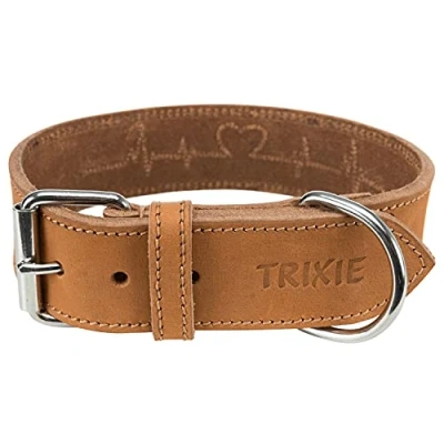 Abbildung von TRIXIE Hunde Halsband Rustic Fettleder &quot;Heartbeat&quot; braun