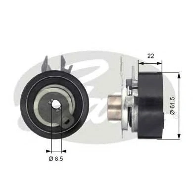 Abbildung von GATES FleetRunner Micro V Stretch Fit T43061 Spannrolle, Zahnriemen VOLKSWAGEN: Lupo / 3L, Golf 4 Schrägheck, Polo IV Schrägheck