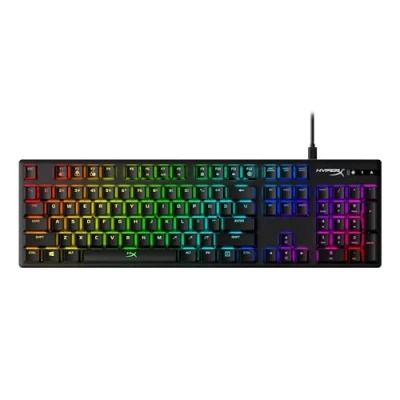 Abbildung von HyperX Alloy Origins mechanische GamingTastatur, RGB, Blue Switches, kompakt, tragbar, langlebiges Aluminiumgehäuse, fortschrittliche Personalisierung, NGENUITY Software, Blauer Schalter