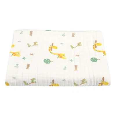 Abbildung von Hayisugar Baby Musselin Swaddle Decke Tücher Kuscheldecke, 100 x 120 cm, 100% Baumwolle, 4 lagig, Decke, Babydecke, Erstlingsdecke, Kinderdecke, Giraffe