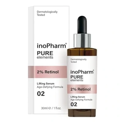 Abbildung von inoPharm Pure Elements Lifting Gesichtsserum mit 2 % Retinol 30 ml