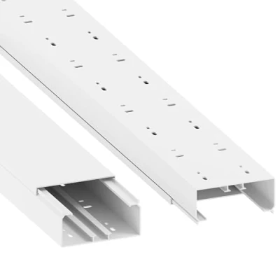 Abbildung von Habengut Kabelkanal (mit Montagelochung) 60x130 mm aus PVC, Farbe: Weiß, Länge 1 m