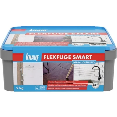 Abbildung von Knauf Flexfuge Smart 2 kg Schwarz, Gebrauchsfertige Fugenmasse für alle Fliesenarten
