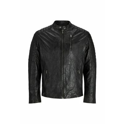 Abbildung von JACK &amp; Jones Lederjacke Lederjacke, Herren, Größe: Small, Black