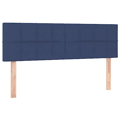 Abbildung von vidaXL Kopfteil 2 STK., Bettkopfteil mit Holzbeinen, Höhenverstellbar Polsterkopfteil für Bett, Betthaupt Bettzubehör Schlafzimmer, Blau 72x5x78/88cm Stoff