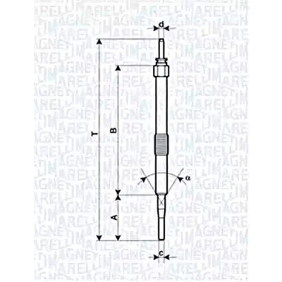 Abbildung von MAGNETI MARELLI 062900033304 Glühkerze 11V 10A M10X1,25 TOYOTA: Corolla IX Schrägheck, Yaris II Kombi, MINI: Schrägheck
