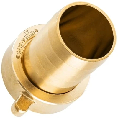 Abbildung von Poppstar Schlauchverbinder 1 1/4 Zoll Messing (inkl. Überwurfmutter mit Flachdichtung) Schlauchverschraubung 1/4“ Innengewinde auf Schlauchtülle (32mm)