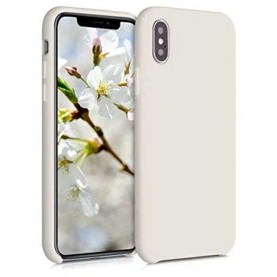 Abbildung von kwmobile Hülle kompatibel mit Apple iPhone X Silikon Handy Case Handyhülle weiche Oberfläche kabelloses Laden Moon Glow