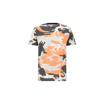 Abbildung von Alpha Industries Backprint camo Tshirt print, Herren, Größe: Small, Orange grey