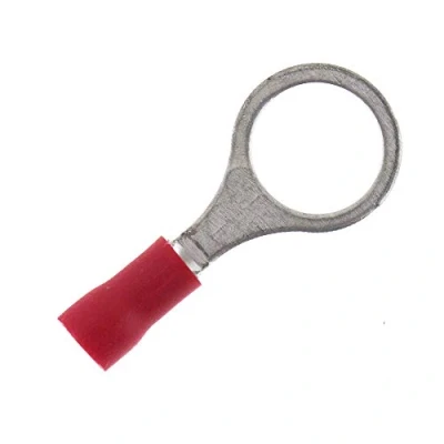 Abbildung von 25 Stück Ringkabelschuhe SeKi 0,50 1,50mm², Loch Ø M10 I rot Quetschverbinder teilisoliert PVC Kabelschuh aus Kupfer verzinnt