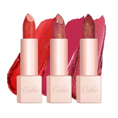 Abbildung von OULAC Feuchtigkeits Glanz Lippenstift Rot Set, Schimmernder mit Glänzender Oberfläche, Cremige Textur, Lippenpflege für Feuchtigkeitsspendende Lippen, Vegan