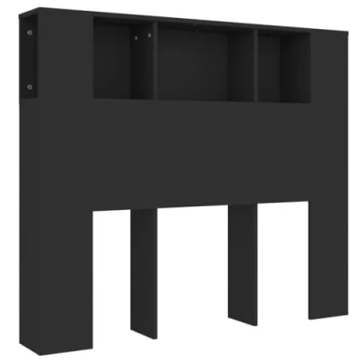 Abbildung von vidaXL Bett Kopfteil mit Ablagen Regal Wand Bücherregal Betthaupt Bettkopfteil Schlafzimmer Schwarz 120x18,5x104,5cm