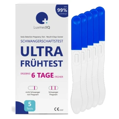 Abbildung von LuxmedIQ Schwangerschaftstest 5x Ultra Frühtest 6 Tage früher Testen, 5 St.