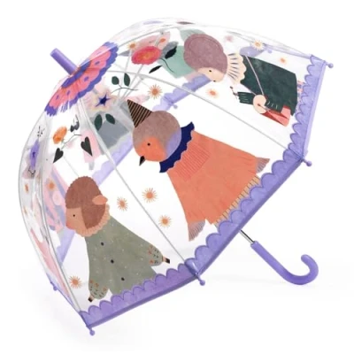 Abbildung von Djeco DD04719 Kinder Regenschirm Natur mit bunten Musiker Tieren durchsichtiger Kinderregenschirme Mädchen transparenter Kinderschirm Stockschirm
