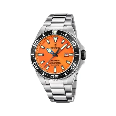 Abbildung von Festina Quarzuhr Herrenuhr Edelstahl silber, (Analoguhr), Herren Armbanduhr rund, Edelstahlarmband Casual