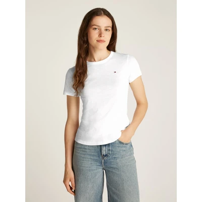 Abbildung von Tommy Hilfiger Rundhalsshirt 1985 SLIM SLUB C NK SS mit Logostickerei