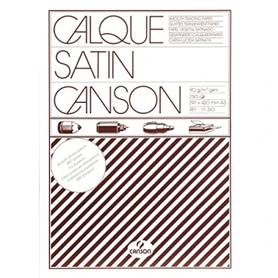 Abbildung von CANSON, Pauspapier, Glatt, 90gsm, 55lb, Bogen, A3 29,7x42cm, Box, Transparent, 250 Bögen C200017310