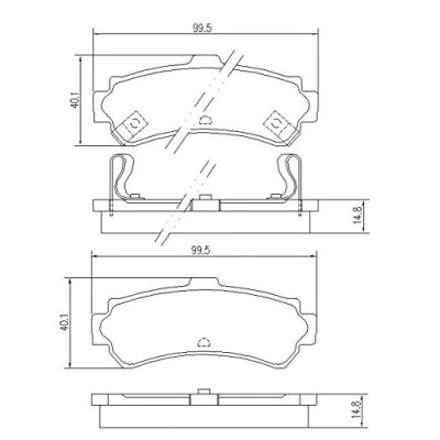 Abbildung von MAPCO 6659 Bremsbelagsatz Hinterachse inkl. Verschleißwarnkontakt NISSAN: ALMERA 1 Hatchback,