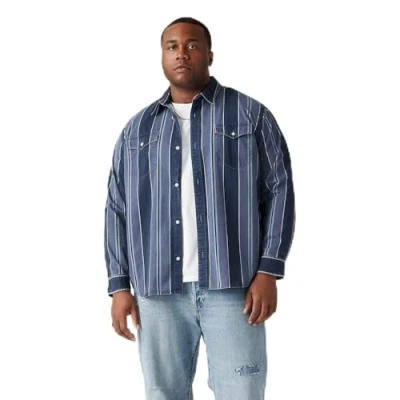 Abbildung von Levi&#039;s Plus BIG Relaxed FIT Western Hemd, Herren, Größe: XXL, Dark blue denim