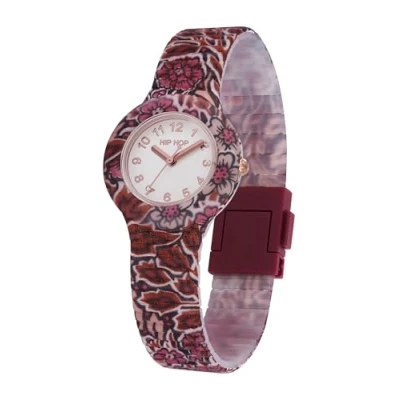 Abbildung von Hip Hop Winter Blossom Uhr, Damen, Größe: One Size, White burgundy