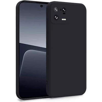 Abbildung von MyGadget Silikon Hülle kompatibel mit Xiaomi 13 Pro 5G Zweilagige Handyhülle Kameraschutz Cover Innenfutter &amp; außen Schwarz