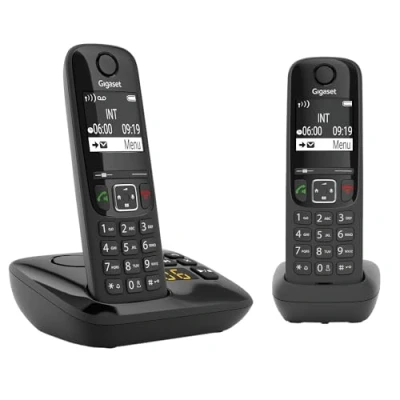 Abbildung von Gigaset AS690A Duo 2 Schnurlose Telefone mit Anrufbeantworter Schnurloses DECT Telefon (Mobilteile: 2, &amp; Freisprechen Eco Dect)