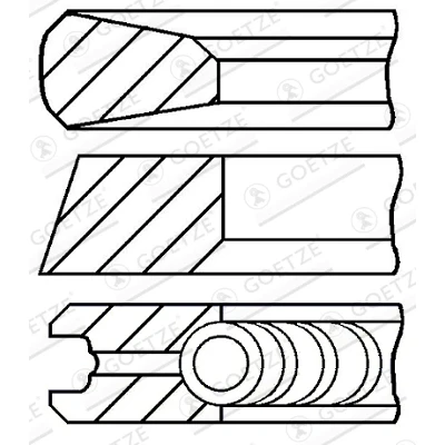 Abbildung von Goetze ENGINE 08 427407 00 Kolbenringsatz 83,5 0,5 Diamond Coated LKZ Ring MERCEDES BENZ: Sprinter 3.5 T Bus, Vito C Klasse modell