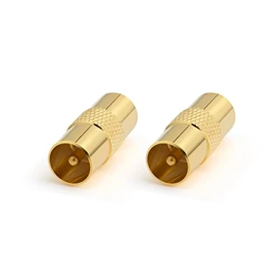 Abbildung von conecto Antennen Adapter, IEC Stecker auf Stecker, Adapter zum Verbinden von Anschlüssen, vergoldet, 2er Set