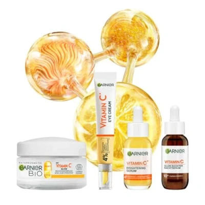 Abbildung von Garnier Gesichtspflege Set SkinActive Max Glow Booster Set, 3 tlg., Tagescreme, Nachtcreme, Augencreme, mit Vitamin C