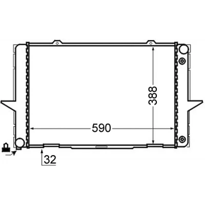 Abbildung von MAHLE ORIGINAL CR 762 000S Kühler, Motorkühlung für Fahrzeuge mit/ohne Klimaanlage 590 388 32 Kühlrippen gelötet VOLVO: V70 I, 850 Kombi