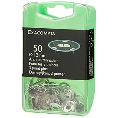 Abbildung von Exacompta 14761E 50er Pack Architektennadeln Ø12mm Höhe 30mm in Kunststoffbox