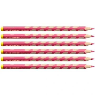 Abbildung von Ergonomischer Buntstift für Linkshänder STABILO EASYcolors 6er Pack rosa
