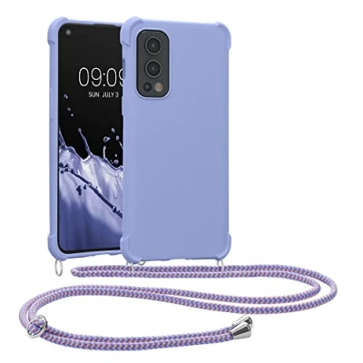Abbildung von kwmobile Necklace Case kompatibel mit OnePlus Nord 2 5G Hülle Cover Kordel zum Umhängen Silikon Schutzhülle Lavendel
