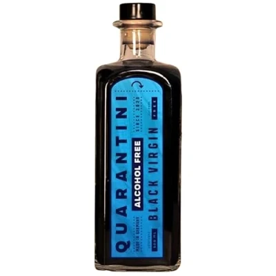 Abbildung von Quarantini Black Virgin (500 ml) alkoholfreie Gin Alternative mit auserwählten Botanicals perfekter Geschmack ohne Alkohol