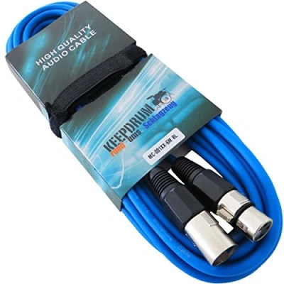 Abbildung von keepdrum MC 001XX BL 6m Mikrofonkabel Blau XLR Female Male + Klett Kabelbinder