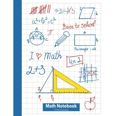 Abbildung von Math Notebook 1/2 inch Squares: Lined Graph Paper Composition [Large 8.5X11] 2 squares per