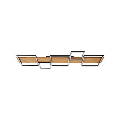 Abbildung von Lindby LED Deckenlampe Galad, schwarz, Holz, 5 flg., 140 cm