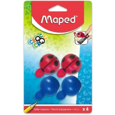 Abbildung von Maped Set mit 4 Bleistiftspitzern Croc Easy Marienkäfer und Wal Anspitzer Tank 1 Loch für Standardstifte leicht zu öffnen Kinder ab Jahren