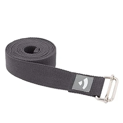 Abbildung von bodhi Yogamatte Yogagurt mit Schiebeschnalle ASANA BELT 2,5m, Metall anthrazit