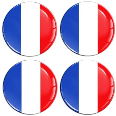 Abbildung von Biomar Labs 4 x 45mm 3D Silikon Aufkleber Für Radkappen Nabenkappen Radnabendeckel Rad Nabendeckel Frankreich Französische Flagge V 35