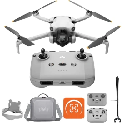 Abbildung von DJI Mini 4 Pro (DJI RC N2 Fernsteuerung) mit Vielseitiges Zubehör, faltbare Drohne 4K HDR Videokamera für Erwachsene, unter 249 g, 34 Minuten Flugzeit, Video Übertragungsreichweite, C0