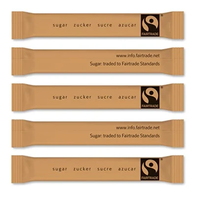 Abbildung von Zuckersticks FAIRTRADE 1000 Sticks befüllt mit 3,5g braunem ROHRZUCKER
