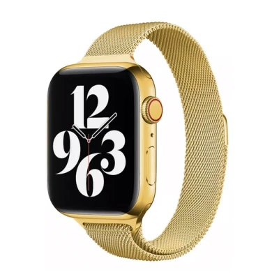 Abbildung von Apple Watch Milanaise Slim Fit Armband Gold Geeignet für 42mm / 44mm 45mm 49mm
