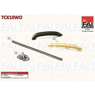 Abbildung von FAI AutoParts TCK10WO Steuerkettensatz ohne Dichtungen, Zahnräder Simplex, Bolzenkette SKODA: Fabia 2 Schrägheck, Combi