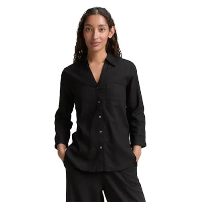 Abbildung von TOM Tailor EASY Shape Hemdbluse, Damen, Größe: 46, Deep black